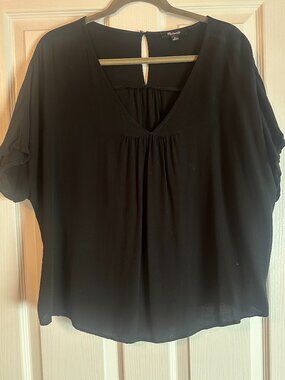 Madewell V-Neck Gathered Silky Top